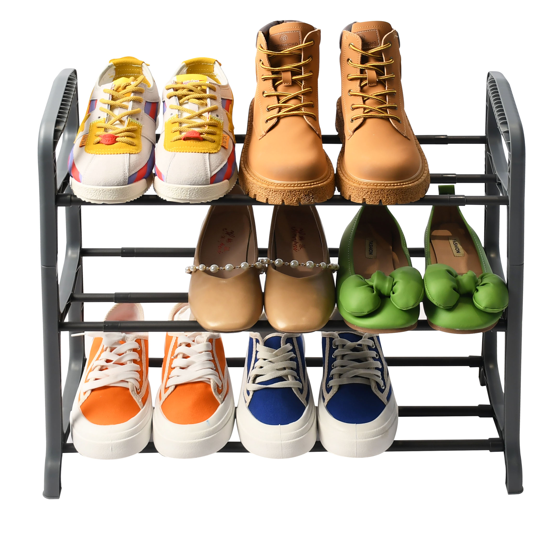 Regulowana półka stojak na buty VIOLA 3 poziomy antracyt