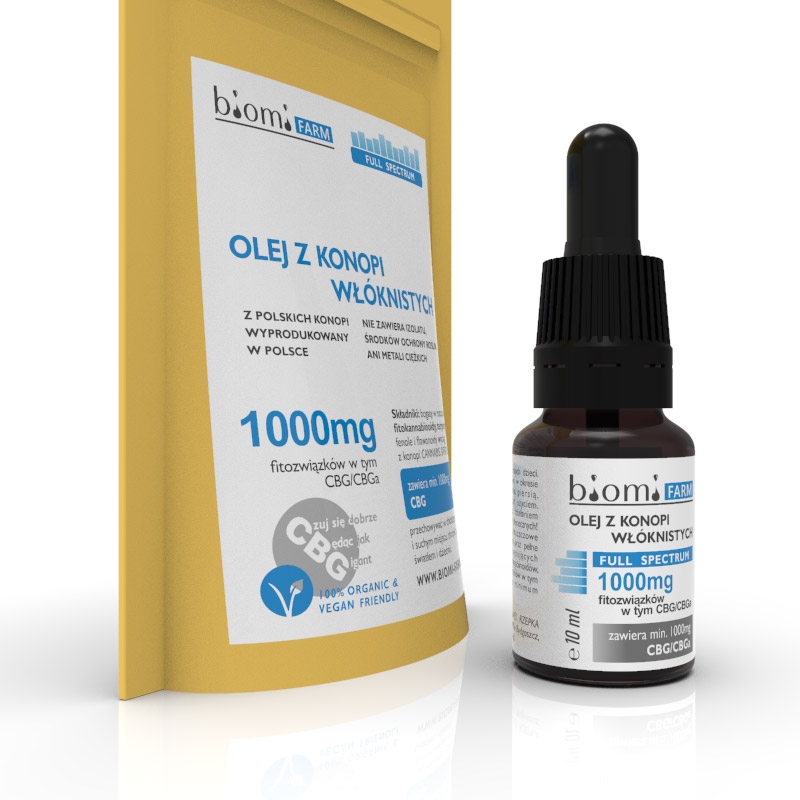 Olej konopny CBG 10% fitozwiązków 1000mg full spectrum 10 ml