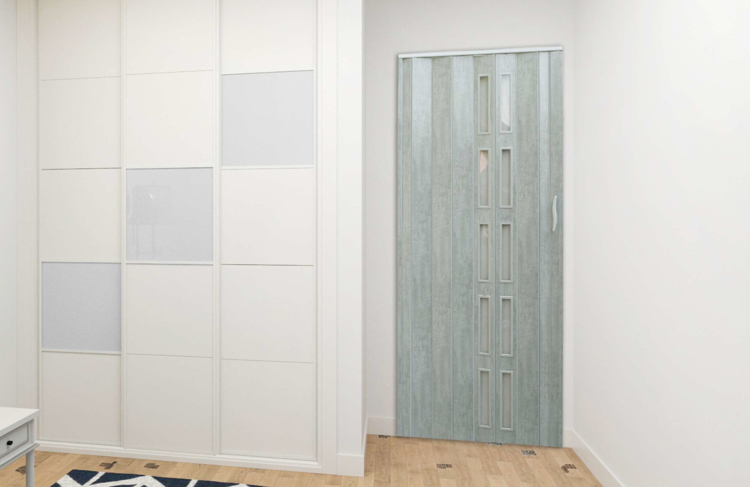  Drzwi harmonijkowe 001P-61-100 beton mat 100 cm