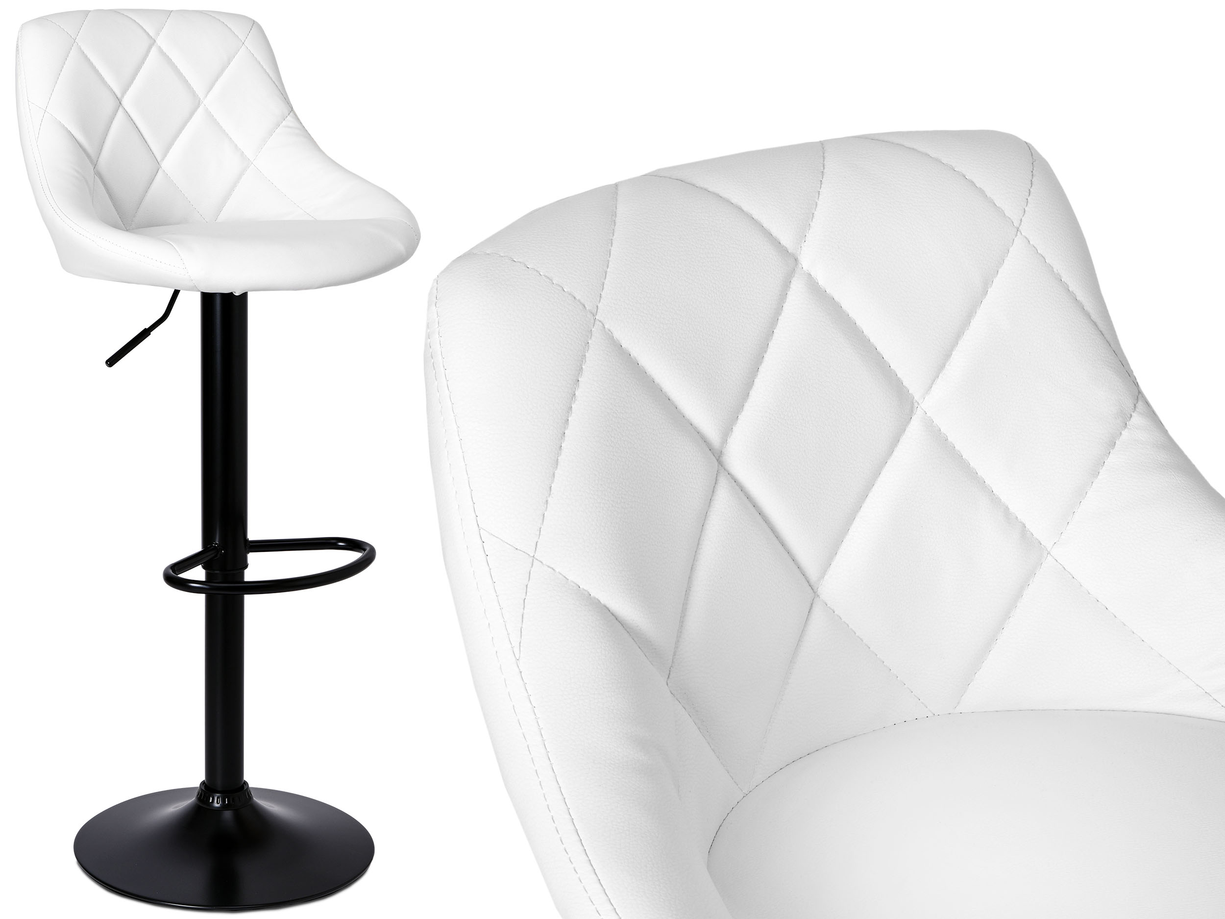 Krzesło barowe hoker CYDRO BLACK białe