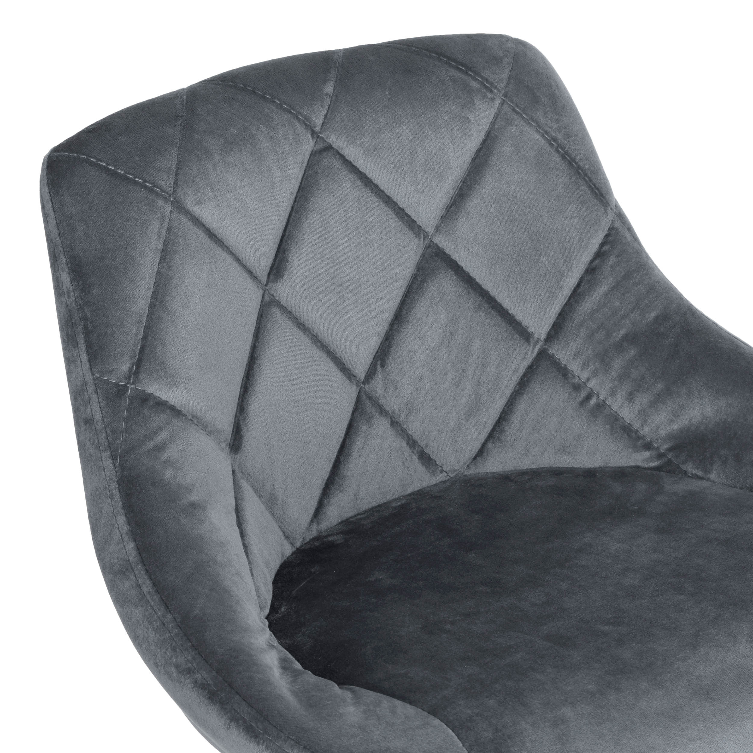 Krzesło barowe CYDRO BLACK aksamitne grafitowe VELVET
