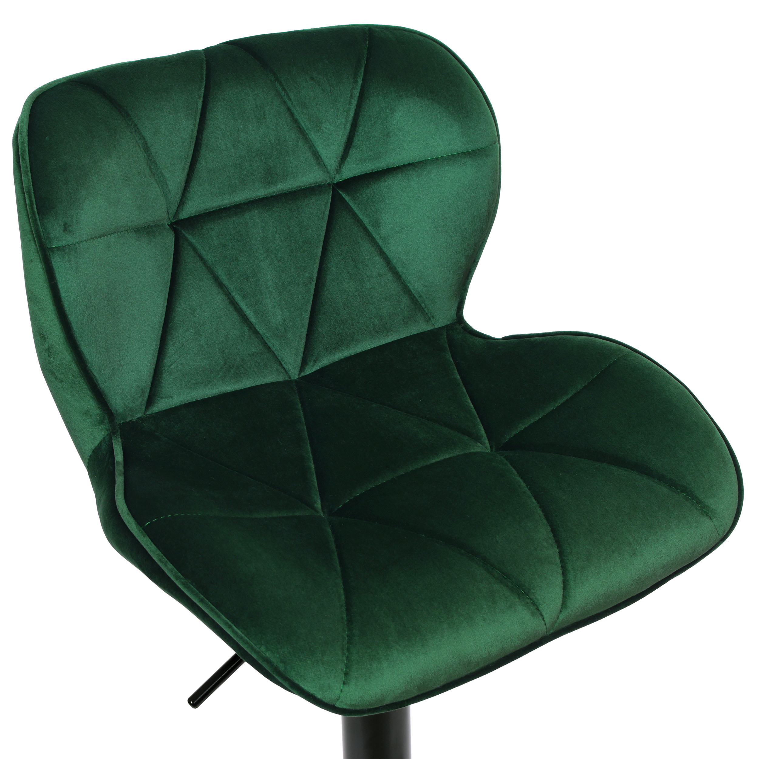 Krzesło barowe GRAPPO BLACK zielone velvet