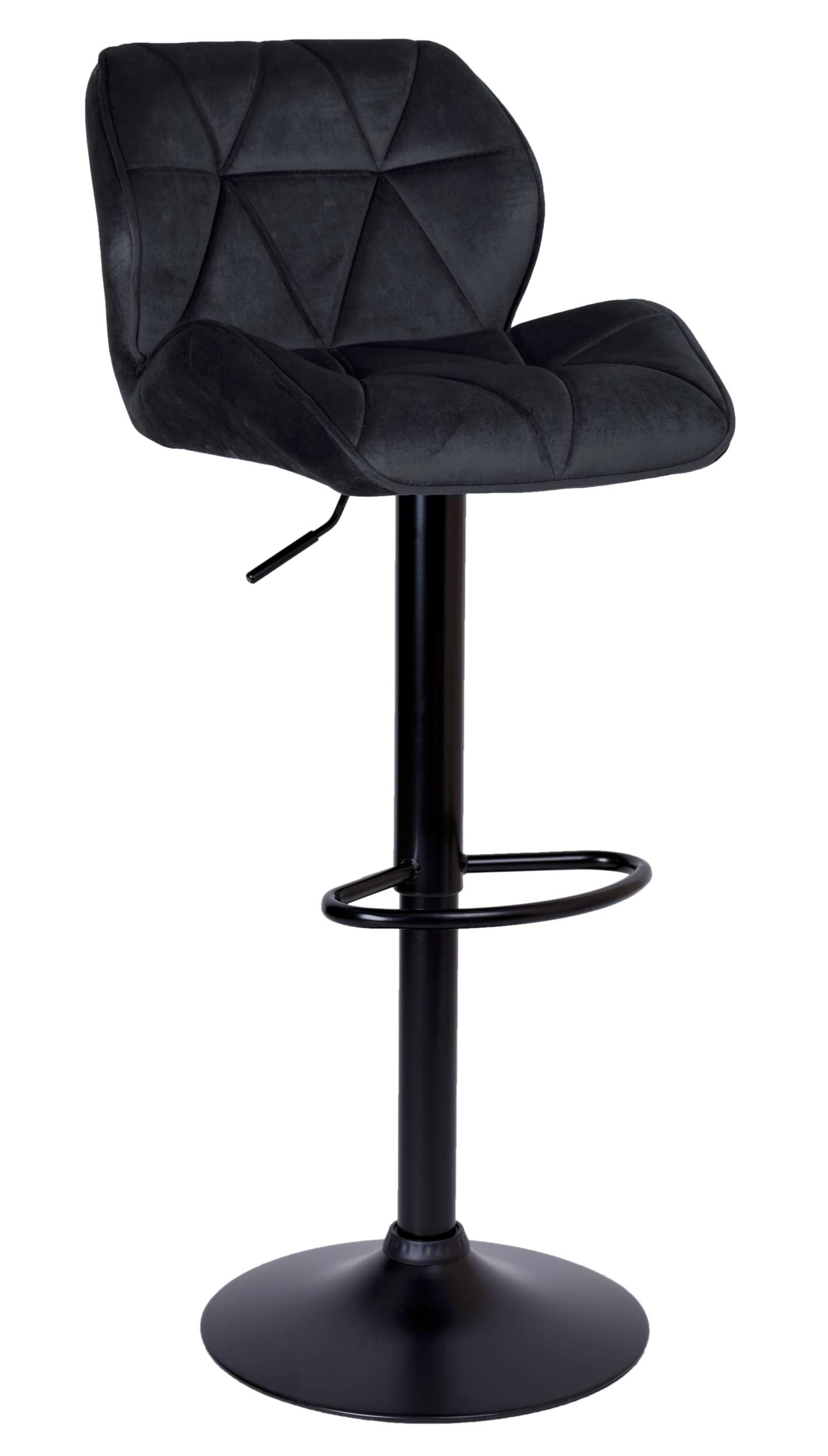 Krzesło barowe GRAPPO aksamitne czarne VELVET