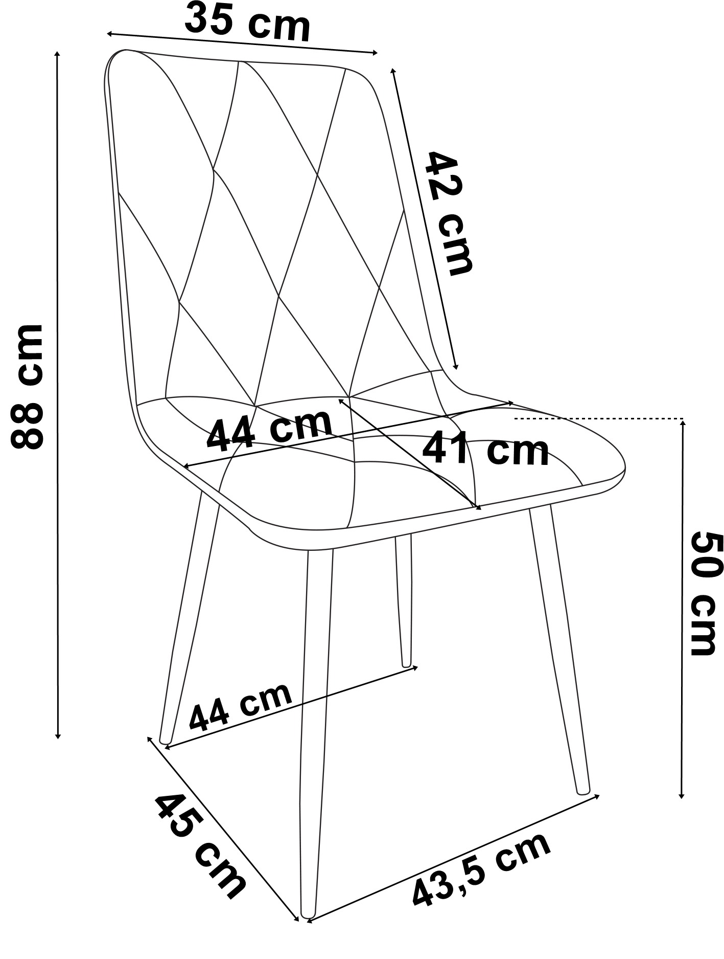 wymiary madison krzesło aksamitne welurowe do jadalni