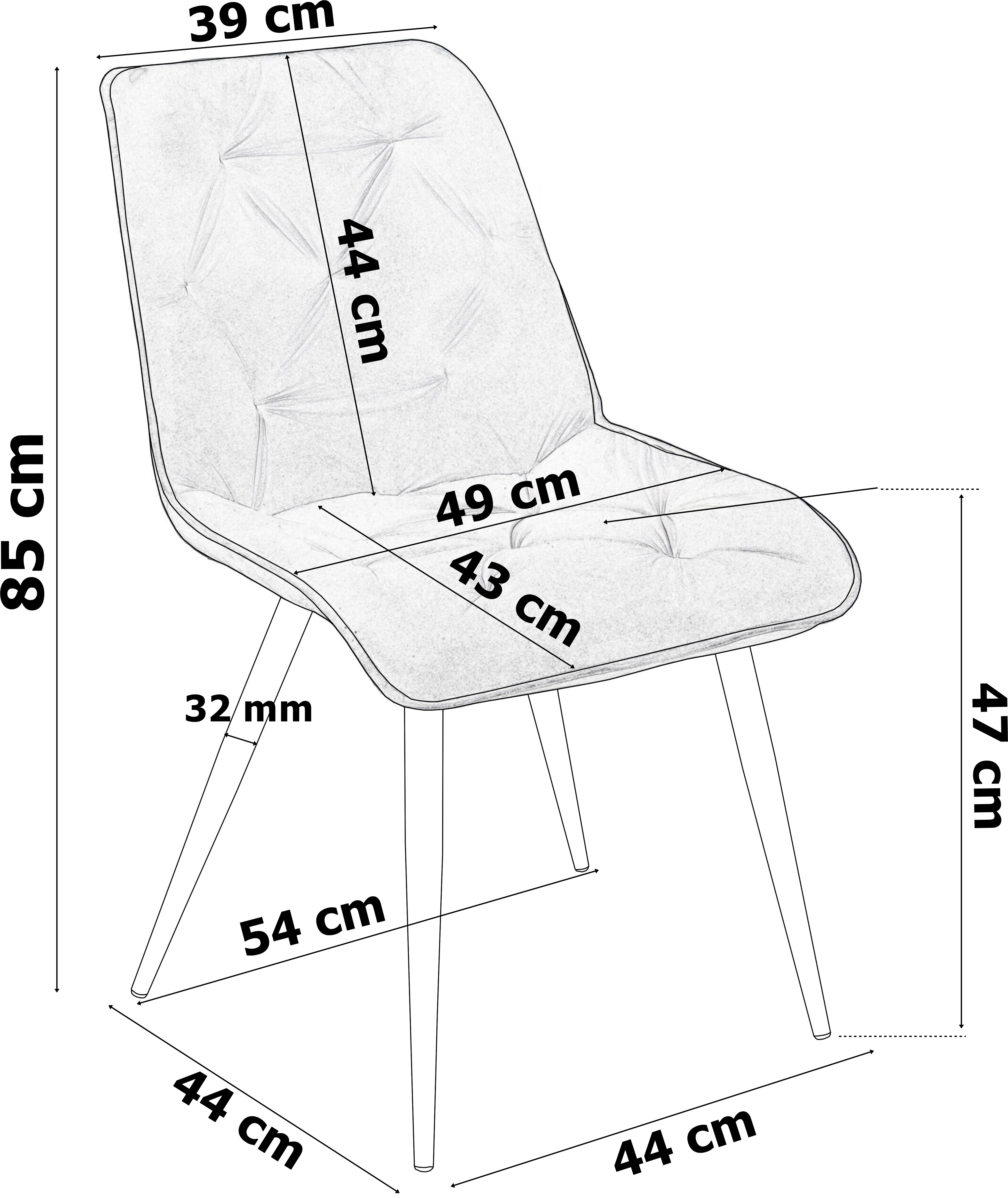 Krzesło aksamitne MONTREAL wymiary