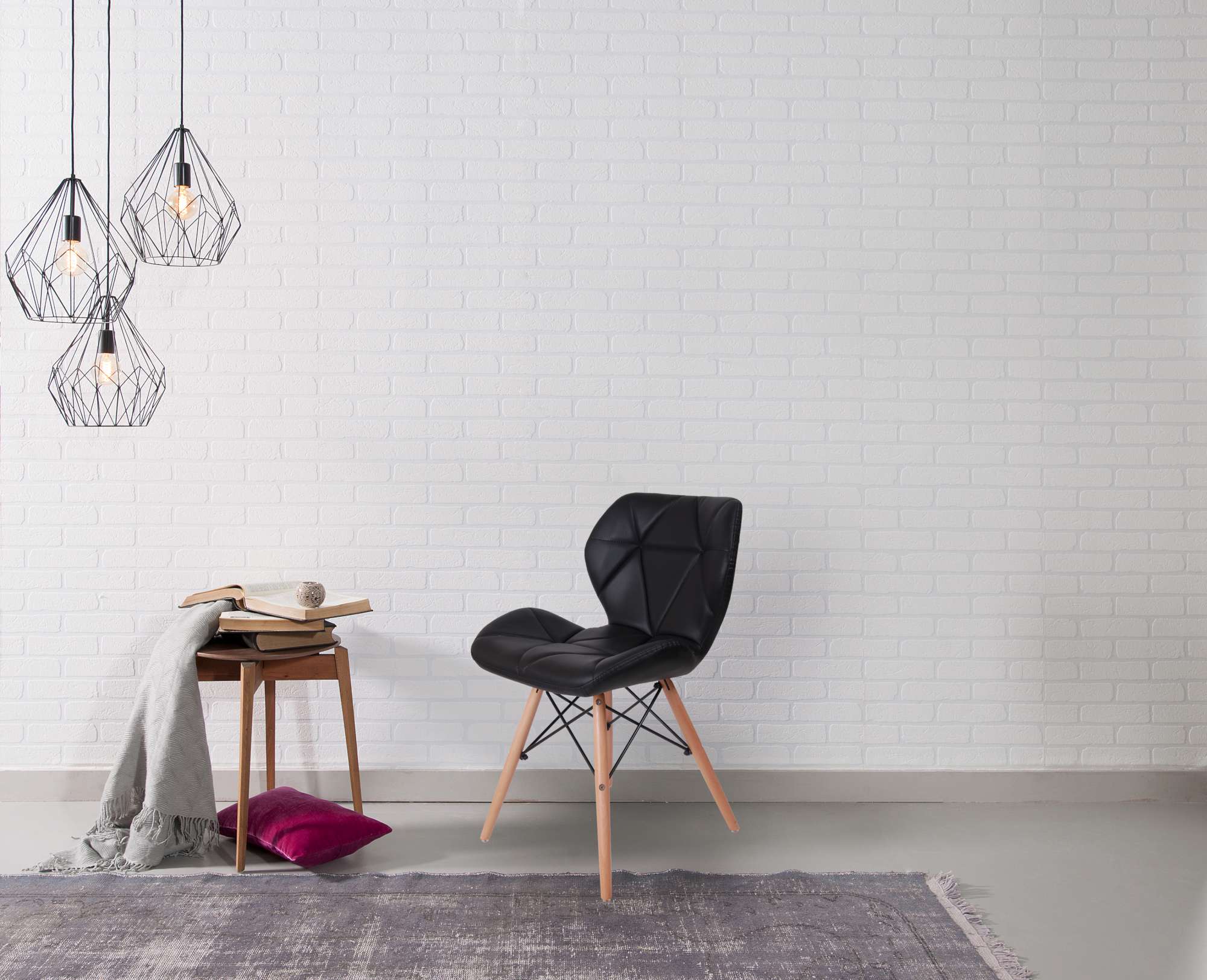 krzeslo nowoczesne tapicerowane muret czarne ekoskora 