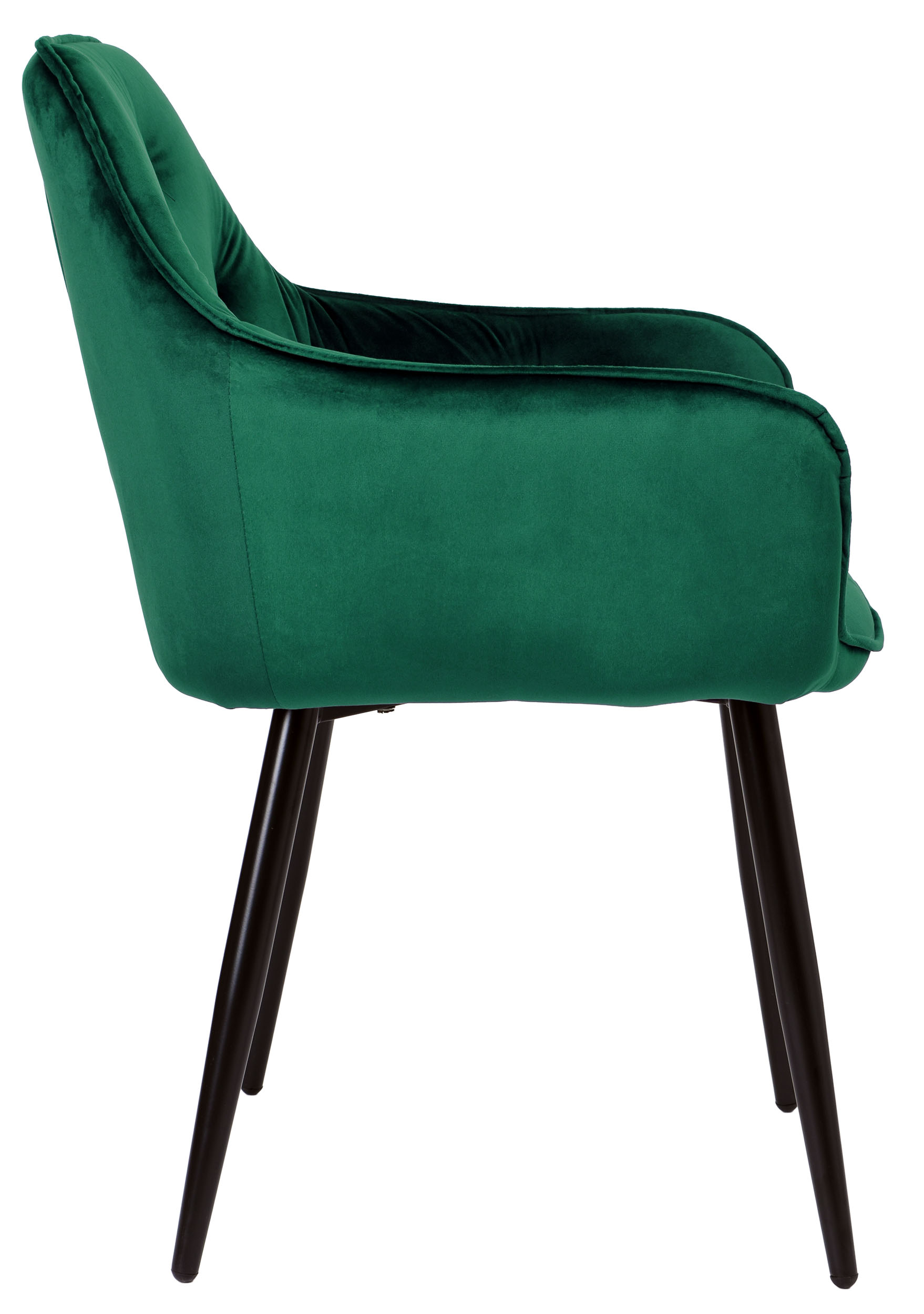 Krzesło welurowe NEVADA VELVET zielone profil