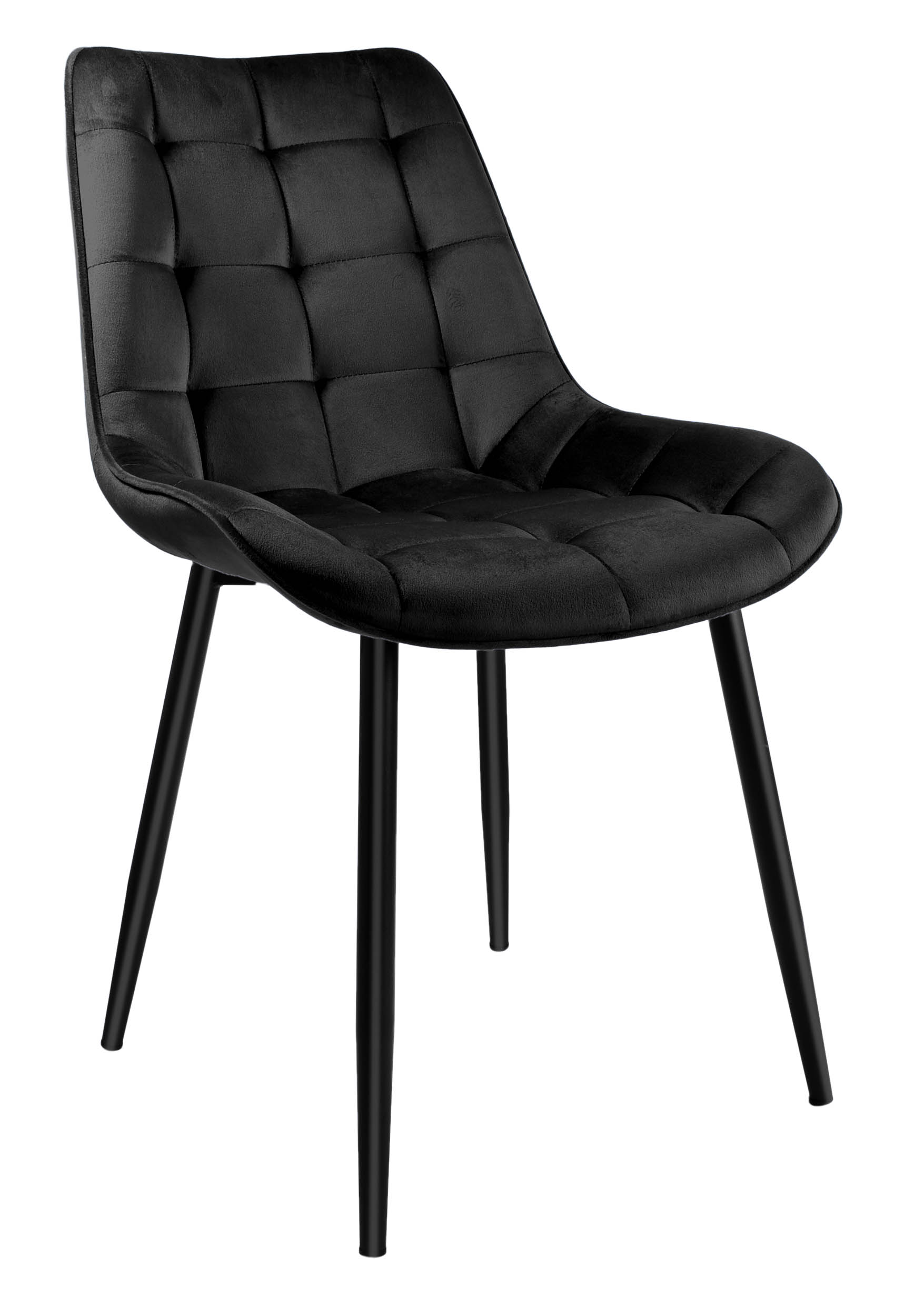 Krzesło aksamitne NORMAN czarne velvet