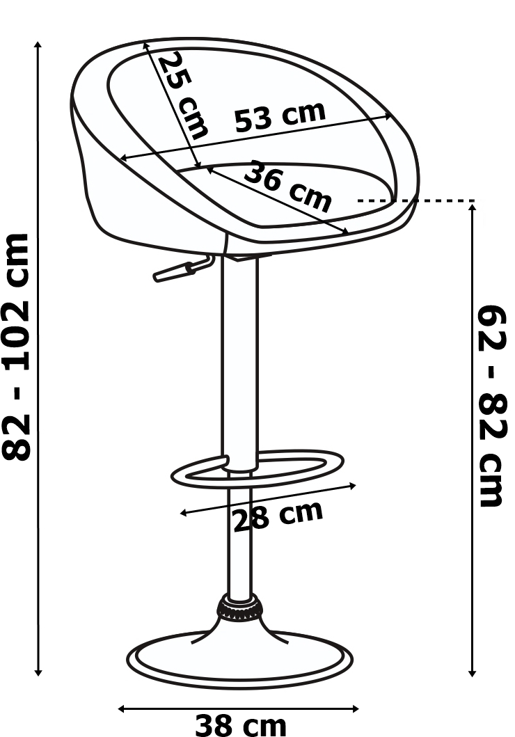 Krzesło barowe PATERSON aksamitne VELVET wymiary