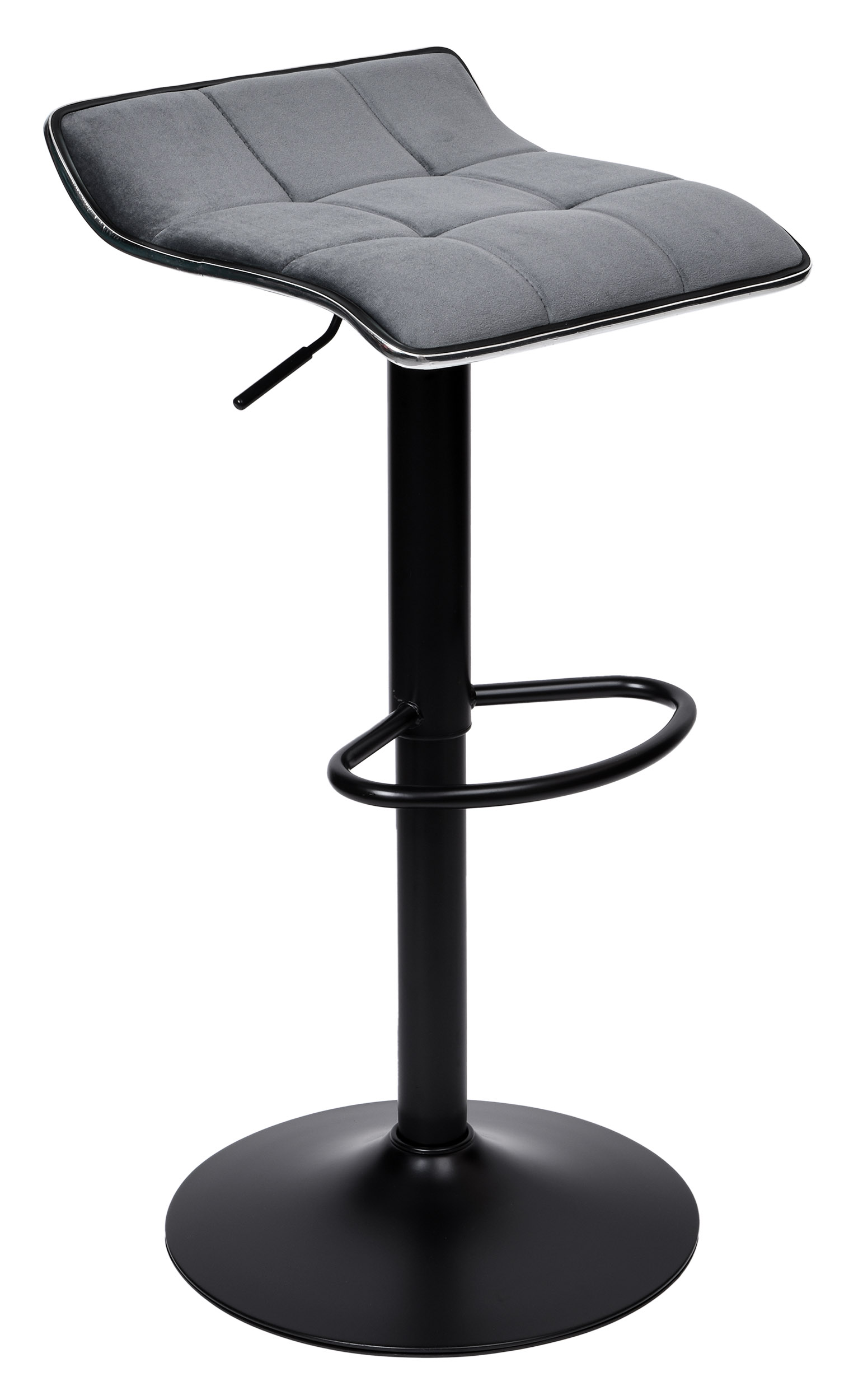 Krzesło barowe KB-PORTI BLACK aksamitne grafitowe VELVET