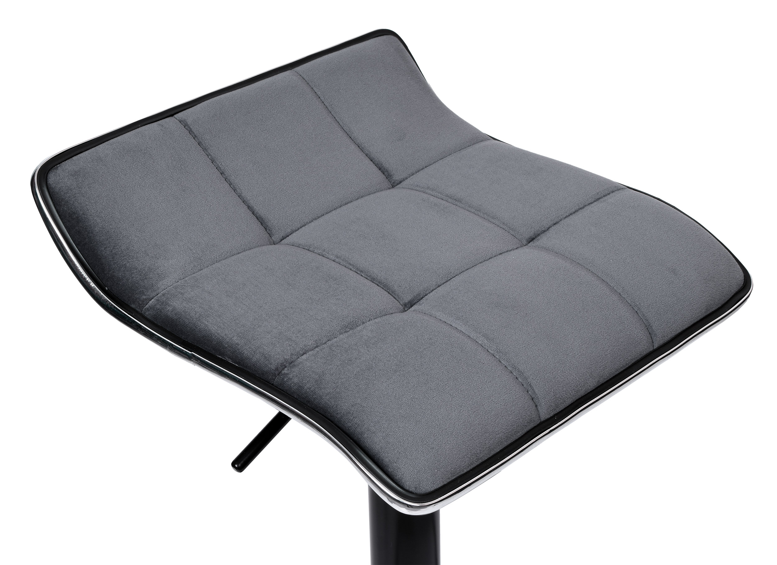 Krzesło barowe KB-PORTI BLACK aksamitne grafitowe VELVET siedzisko
