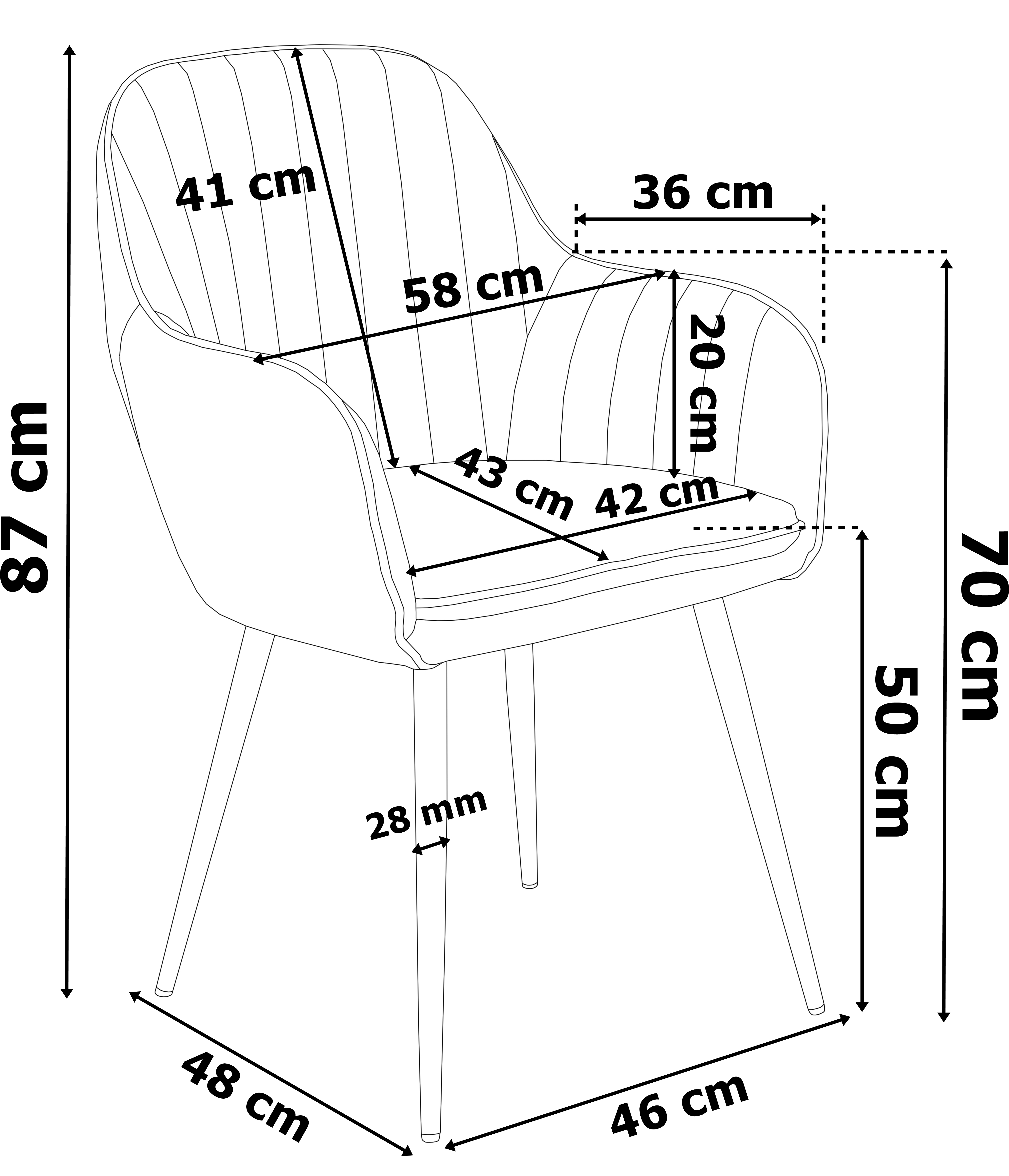 krzesło sevilla wymiary