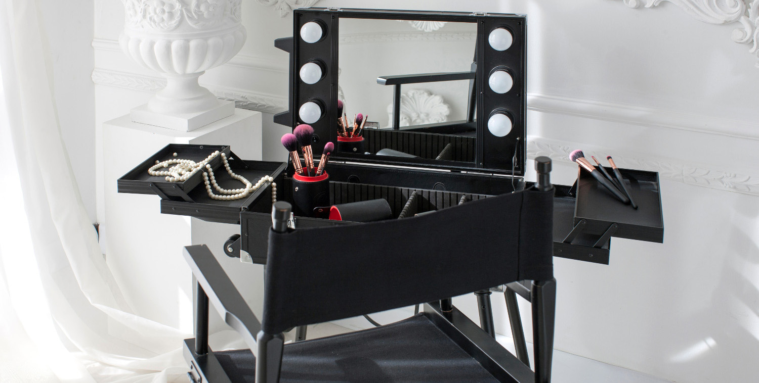 Krzesło reżyserskie do makijażu składane czarne
