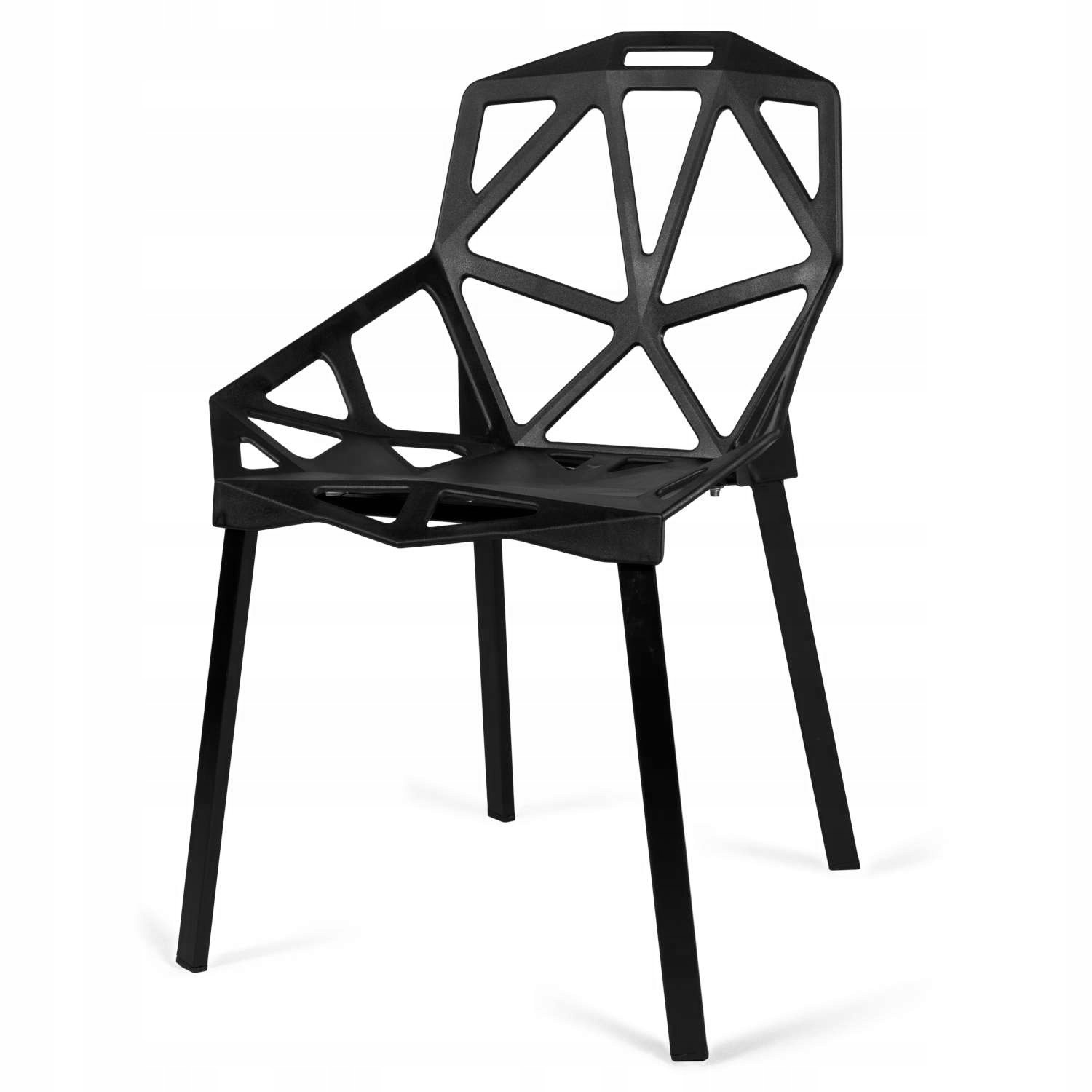 Krzesła ażurowe VECTOR komplet 4 sztuki czarne