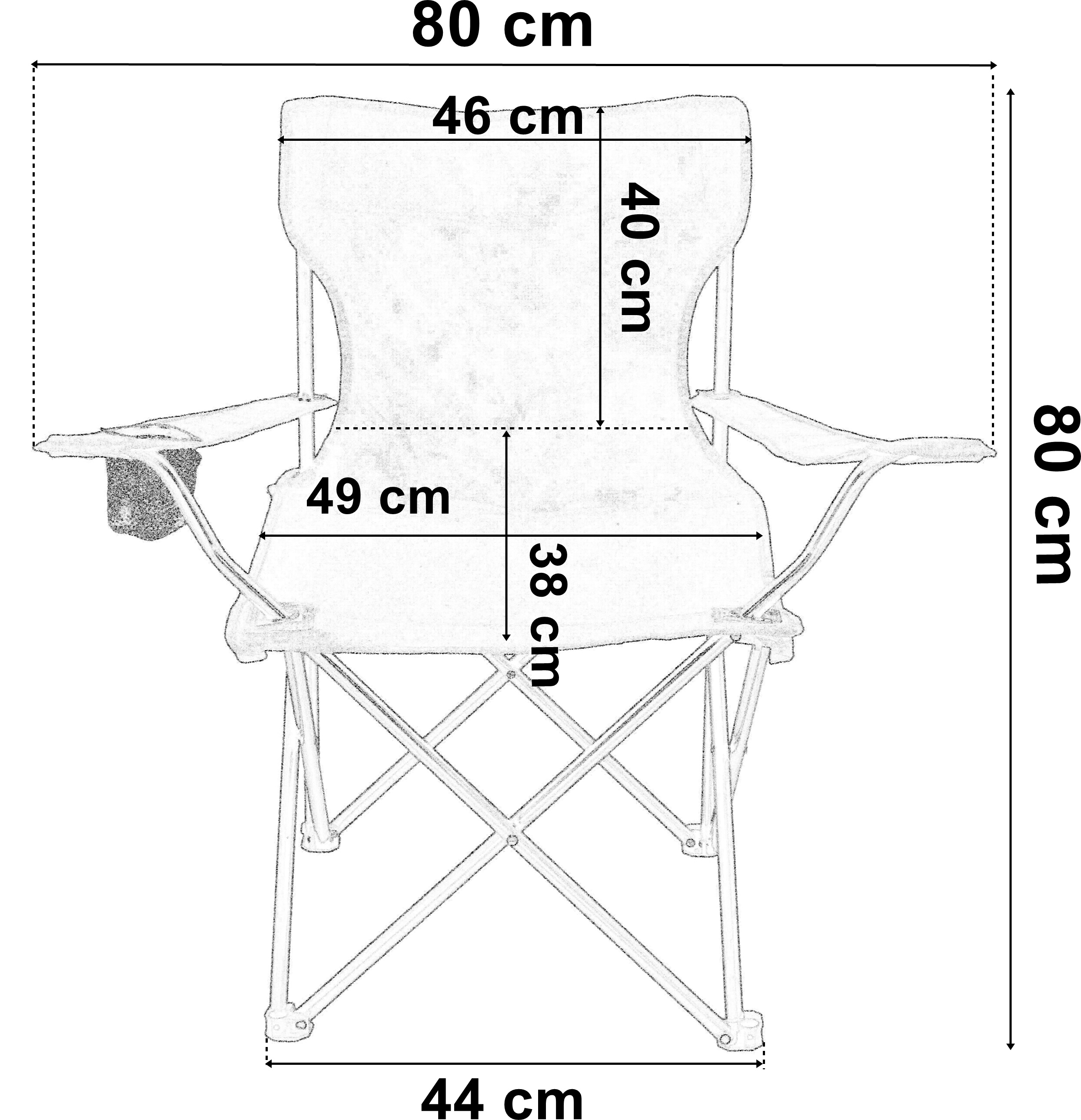 Krzesło wędkarskie HUGO składane szare