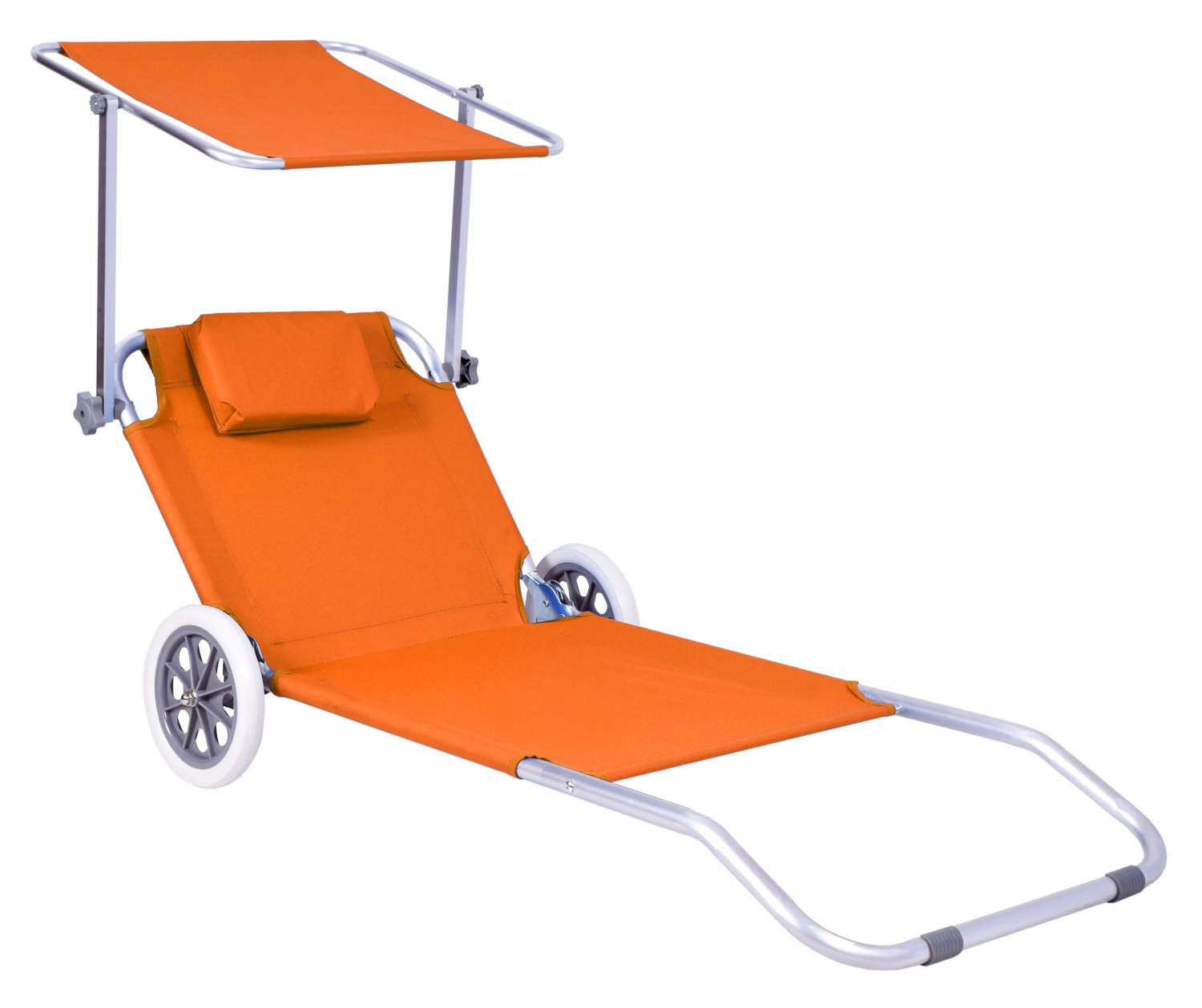 Leżak plażowy z kółkami Martin pomarańczowy ORANGE
