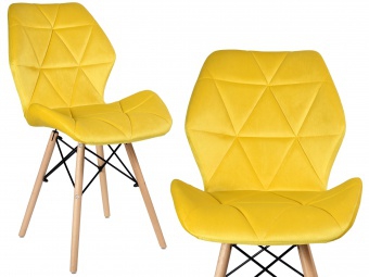 Krzesło  aksamitne K-RENNES VELVET żółte