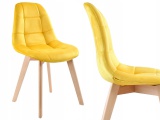 Krzesło aksamitne K-AUSTIN VELVET dsw żółte