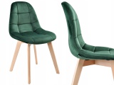 Krzesło aksamitne K-AUSTIN VELVET  dsw ciemno-zielony