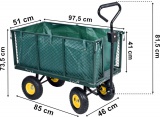Wózek ogrodowy transportowy taczka z siatką i płachtą ochronną