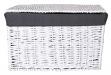 Kufer wiklinowy 76x46x46 cm - 160L - biało-szary