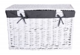 Kufer wiklinowy 76x46x46 cm - 160L - biało-szary
