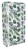 Szafka tekstylna z 6 półkami MIRA Monstera - biało-zielona
