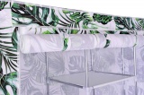 Szafka tekstylna z 12 półkami KAJA MIDI LEAVES- biało-zielona