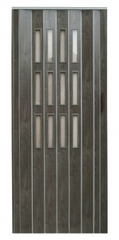 Drzwi harmonijkowe 001S-64-80 dąb grafit mat 80 cm