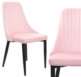 Krzesło aksamitne LORIENT Velvet Różowy