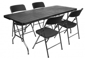 Zestaw cateringowy WOODY - stół + 4x krzesła
