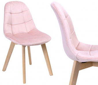 Krzesło aksamitne K-AUSTIN VELVET dsw różowe