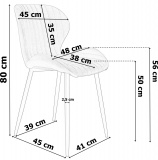 Krzesło aksamitne DALLAS Velvet Granatowe
