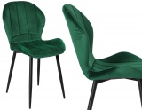 Krzesło aksamitne Shelby Velvet Ciemno-Zielony