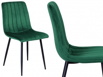 Krzesło aksamitne FRESNO ciemnozielone