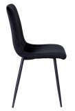 Krzesło aksamitne FRESNO czarne