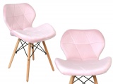 Krzesło aksamitne K-MURET VELVET DSW różowe