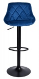 Krzesło barowe CYDRO BLACK aksamitne granatowe VELVET