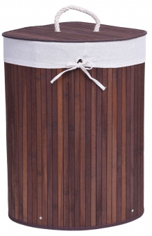 Kosz narożny na pranie bambusowy 60L wenge