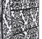 Szafa tekstylna z 10 półkami MIRA MAXI - czarno-biała