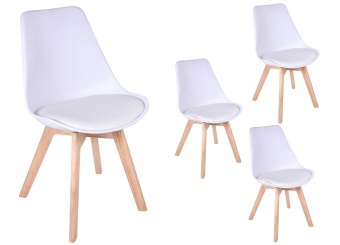 Komplet krzeseł K-NANTES DSW - 4 sztuki - biały