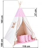 Namiot Tipi dla dzieci różowy w gwiazdki