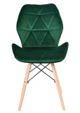 Krzesło  aksamitne K-RENNES VELVET ciemno-zielony 