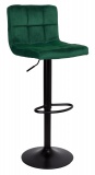 Krzesło barowe ARAKO BLACK aksamitne ciemnozielone VELVET