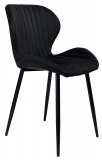 Krzesło aksamitne DALLAS Velvet Czarne