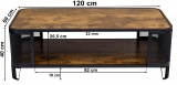 Stolik loftowy ława rustykalna SARGOT 120 cm