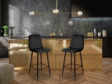Krzesło barowe TORONTO aksamitne czarne VELVET
