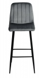 Krzesło barowe TORONTO aksamitne grafitowe VELVET