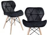 Krzesło aksamitne K-MURET VELVET DSW czarne