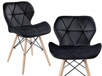 Krzesło aksamitne K-MURET VELVET DSW czarne
